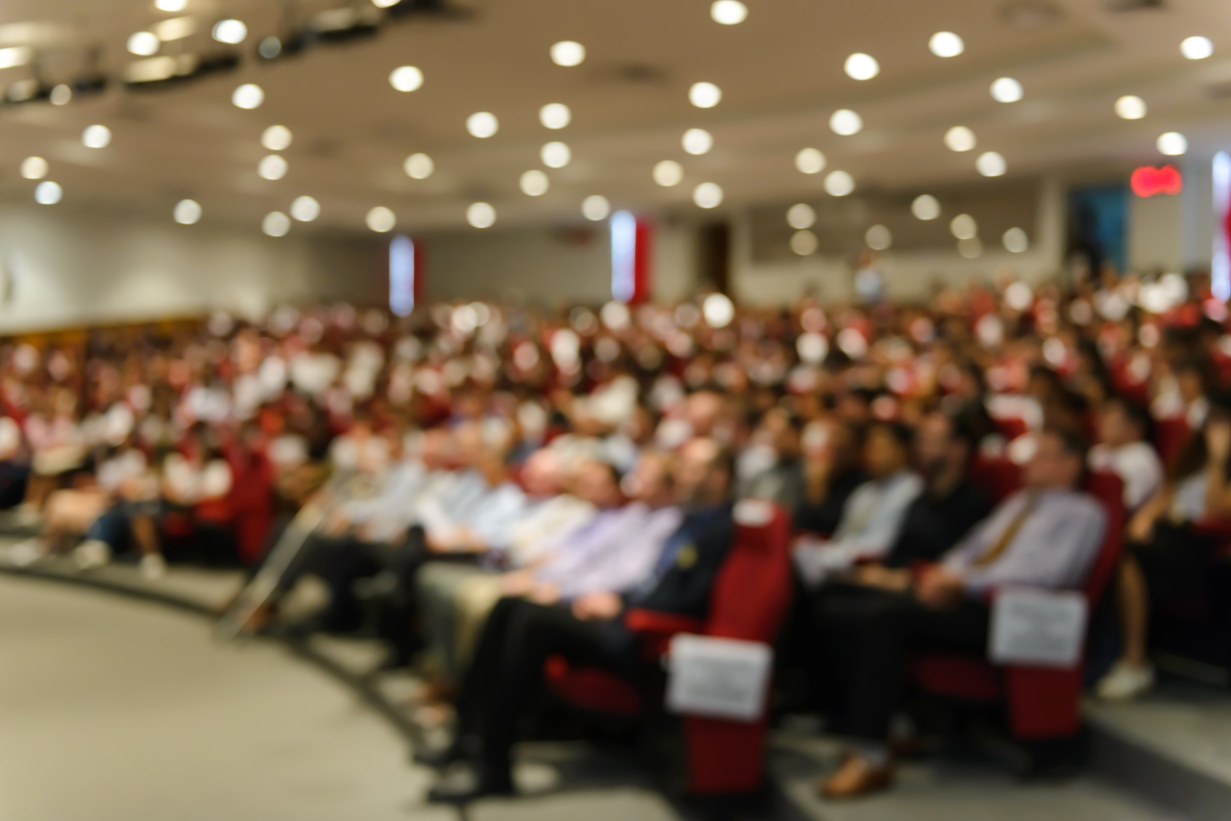 Abstract blurred image of Conference and Presentation in the conference hall